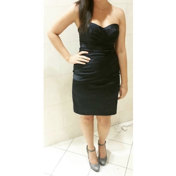 Navy blue sweetheart strapless short dress - Picture 3 of 3